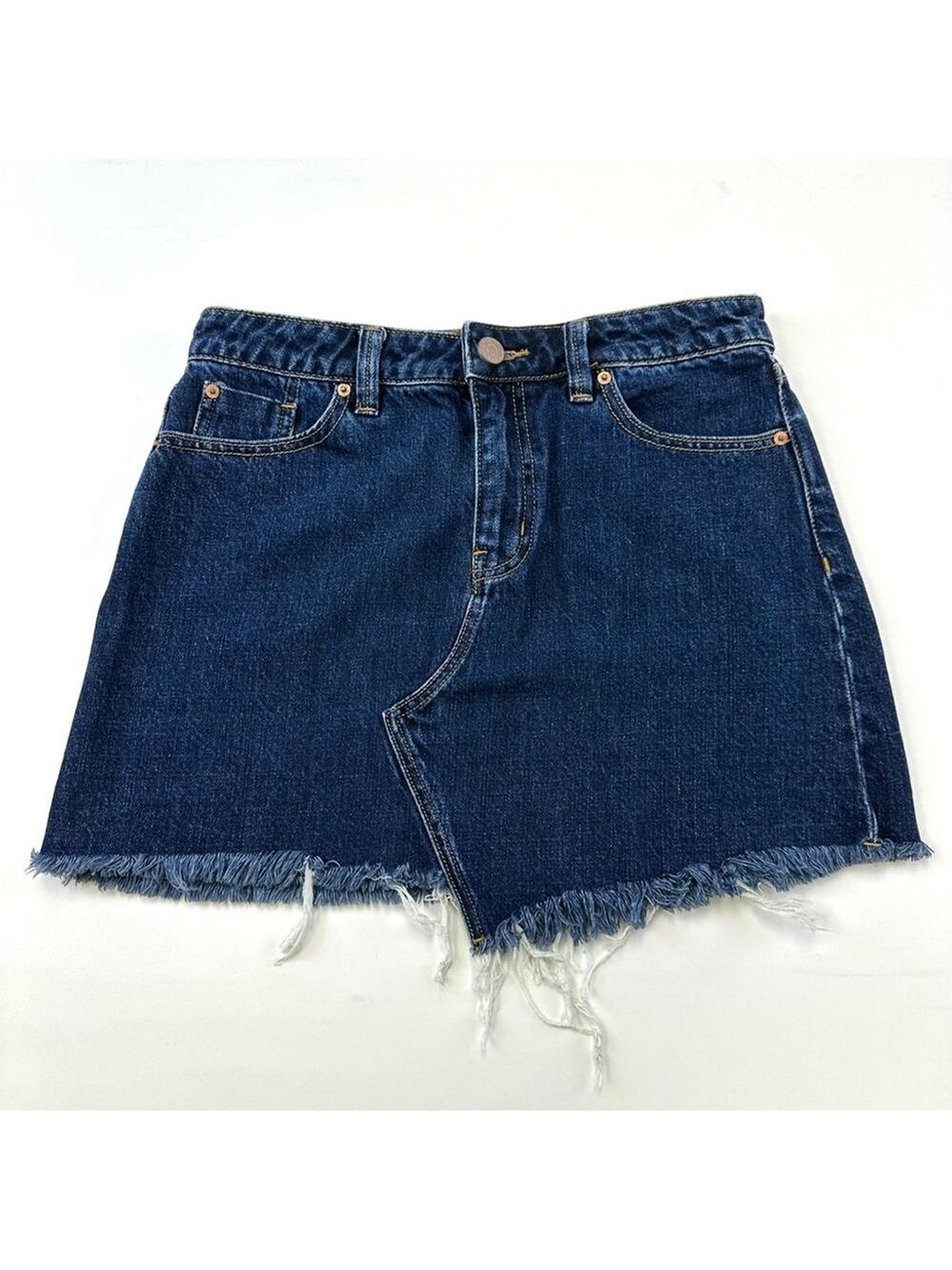 BDG Urban Outfitters dark wash asymmetrical hem denim jean skirt Medium fits S